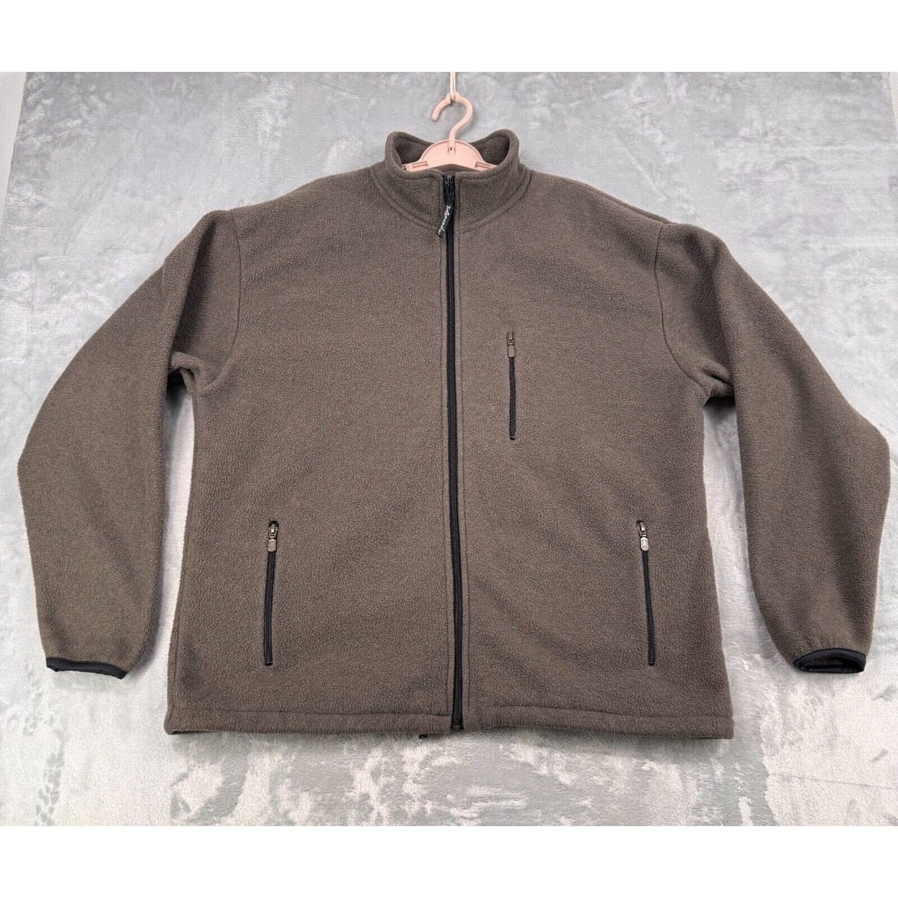 Kathmandu Polartec Fleece Jacket Mens Large Brown Full Zip Made in Fiji
